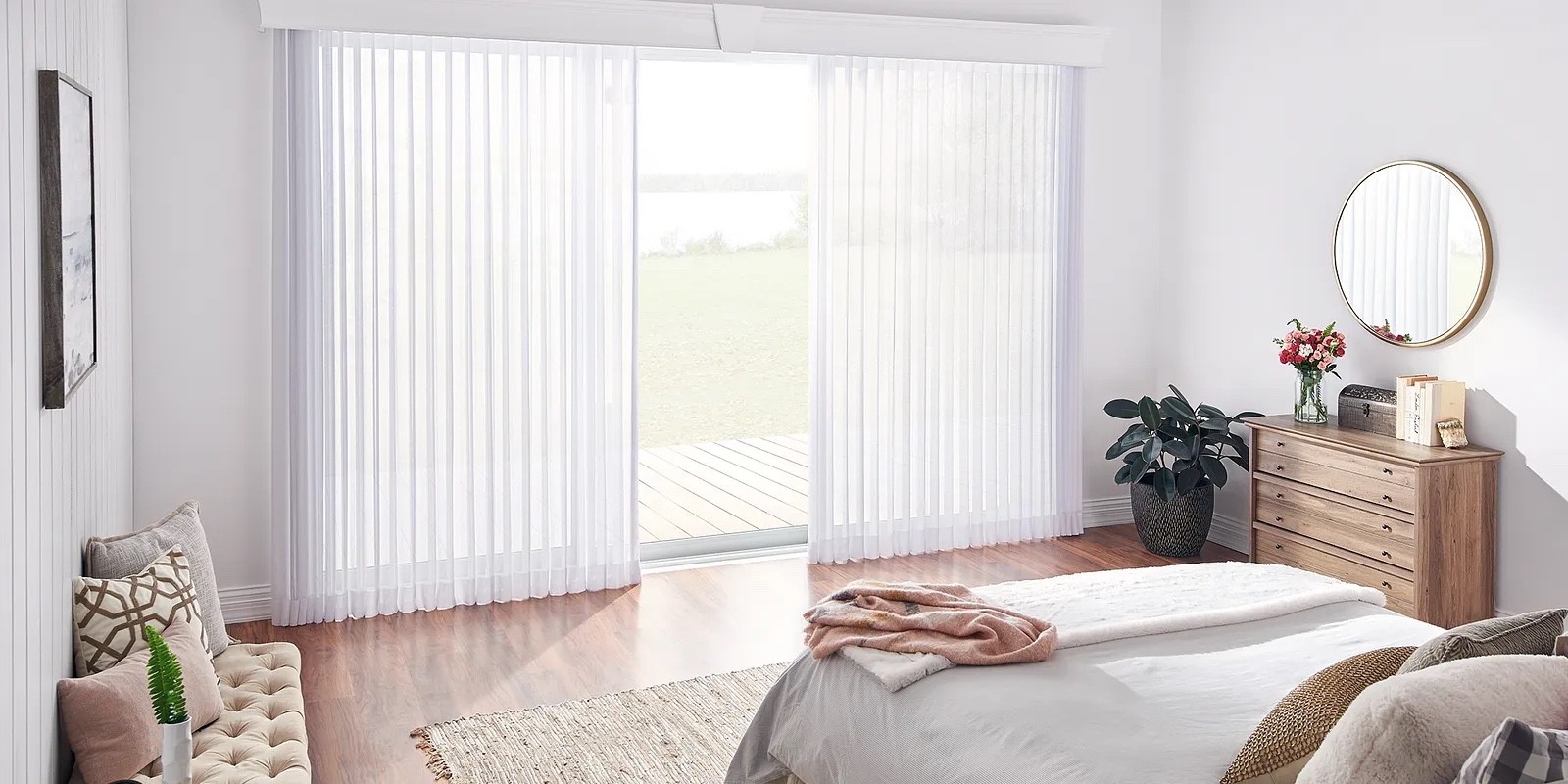 Vertical blinds for bedroom | Floor to Ceiling Steamway