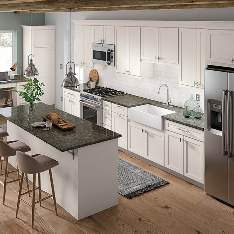 Mantra white kitchen cabinetry in shaker style
